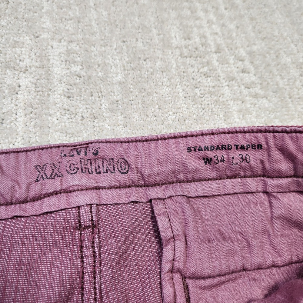 Levis Corduroy Pants Men 34x30 XX Chino Standard Tapered Dad Prep Cotton Stretch - Picture 10 of 12